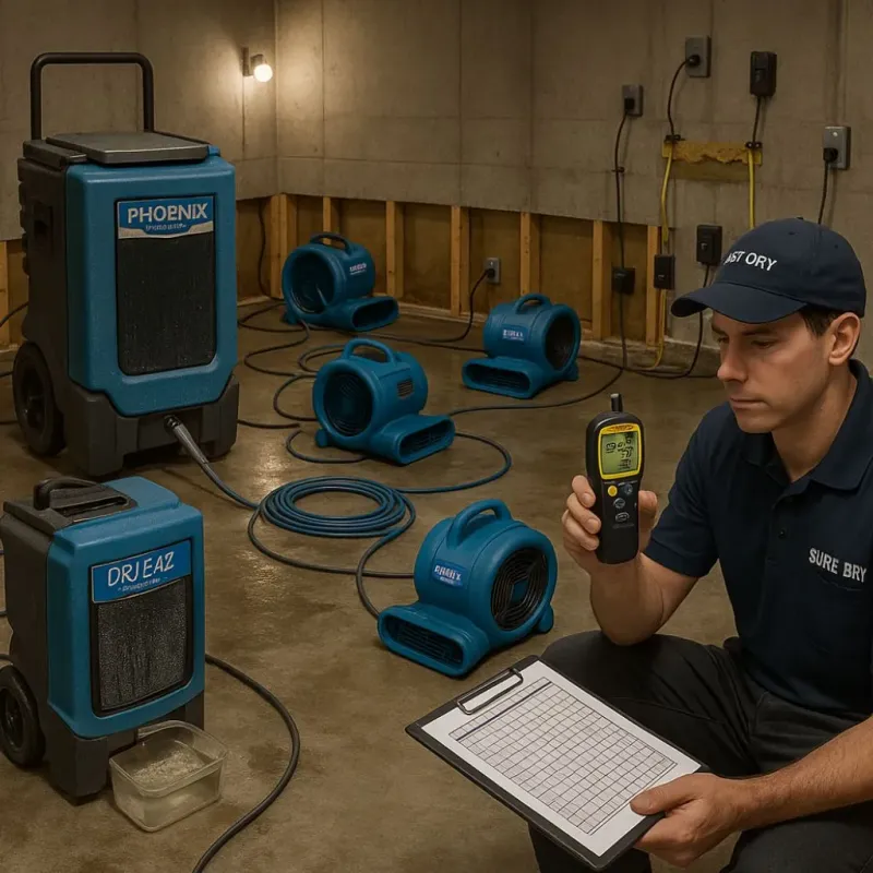 Structural Drying and Dehumidification process in Pamplico, SC